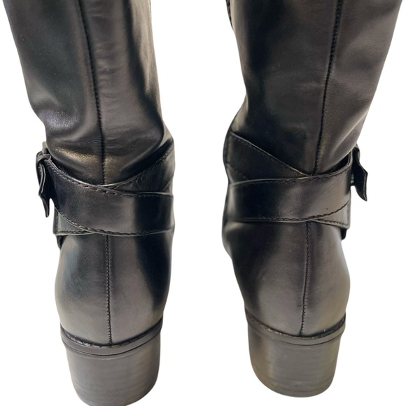 🎉 HP! ❤️ Bandolino Cazadora Black Leather Riding Boots - Picture 8 of 12